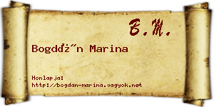 Bogdán Marina névjegykártya