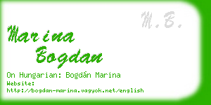 marina bogdan business card