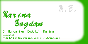marina bogdan business card